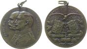erster Weltkrieg tragbare Medaille Bronze Wilhelm II und Franz Josef I von Österreich, Einigkeit macht stark, die Büsten beider nach rechts / Adler mit gespreizten -