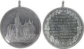 Städte tragbare Medaille Zinn Oppenheim - auf den Wiederaufbau der 1689 durch die Franzosen zerstörten Katharinenkirche, Kirchenansicht in der Pespektive -