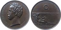 vor 1914 Medaille Bronze Leopold Friedrich (1817-1871) - auf den Bau der Elbbrücke in Dessau, Anhalt-Dessau, Büste nach links / Ansicht der Brück -