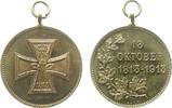 vor 1914 tragbare Medaille Bronze Befreiungskrieg, Napoleon, Eisernes Kreuz / 3 Zeilen Schrift neben Eichenzweig, v. Mayer & Wilhelm, ca. 28,8 MM -