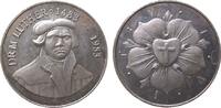Reformation / Religion Medaille Bronze versilbert Luther Martin (1483 -1546) - auf seinen 500. Geburtstag, Brustbild von vorn / Lutherrose mit Kreuz, ca. 42 MM, -