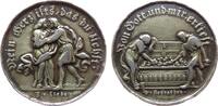 Gelegenheitsmedaillen Medaille Silber Liebe und Ehe, sich umarmendes Paar - Mein Herz ists das du ziehst / Paar vor einer Truhe mit Herzen - von Gott und mir e -