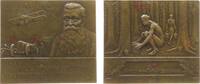 Frankreich Plakette Bronze Dunlop J.P. (1840-1921) - auf den 40. Jahrstag der Firmengründung, Erfinder des Luftgefüllten Reifens, Brustbild neben Re -