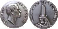 Frankreich Medaille Bronze versilbert Moulin Jean (1899-1943) - ein Leiter der französischen Résistance, Büste nach rechts / Hand mit zerbrochenem S -