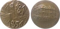 Luxemburg Medaille Bronze Banque Internationale - auf den 150. Jahrestag, Jean 1964-2000, Bankgebäude / Jahreszahlen vor abstrakter Strucktur, v. C -