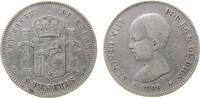 Spanien 5 Pesetas Ag Alfonso XIII -