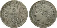 Frankreich 5 Francs Ag Ceres, K (Bordeaux), Randstoß -