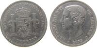 Spanien 5 Pesetas Ag Alfonso XII, DE-M -