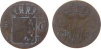 Niederlande 5 Cents Ag Wilhelm I, B, Schulman 318, die Münze ist nicht versilbert -
