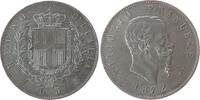 Italien 5 Lire Ag Emanuel II, M (Mailand), unruhiger Rand -