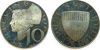 Österreich 10 Schilling Ag 2. Republik, fleckig -