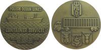 Polen Medaille Bronze Polnische Ozeanlinie - Container Service, Containerschiff nach rechts auf See - Polen - Großbritannien - Polen - USA / LK -