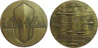 Polen Medaille Bronze Schiffswerft Centromor - auf den 25. Jahrestag, diverse Frachtschiffe zwischen Schrift / stiilisierte Schiffsrumpf, ca. 7 -