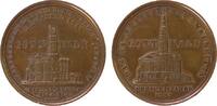 Städte Medaille Bronze Frankenstein und Zadel - auf den Wiederaufbau nach den Stadtbränden, Schlesien, das zerstörte Rathaus / aas Rathaus nach -