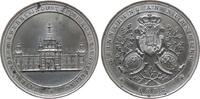 Städte Medaille Zinn Nürnberg - auf die Bayrische Landes Gewerbe Industrie und Kunst Ausstellung, Ausstellungsgebäude / drei Wappen im Kranz, v. -