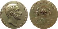 Spanien Medaille vergoldet Alfonso XII. (1874-1885) - König von Spanien, Büste nach links / strahlende Krone über Meer, v. Calico, ca. 50 MM -