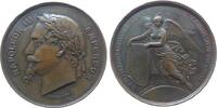 Paris Medaille Bronze Napoleon III. (1852 - 1870) - auf die Universalausstellung in Paris, Büste nach links / Genius mit Ausstellungsplan über -