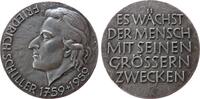 Schiller Medaille Silber Schiller Friedrich (1759-1805) - auf seinen 200. Geburtstag, Dichter, Büste nach links / Mehrzeiler, v. Holl, mattiert, c -