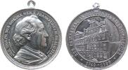 Goethe tragbare Medaille Aluminium Goethe (1749-1832), auf seinen 150. Geburtstag, Brustbild nach rechts mit Mantel / Goethes Geburtshaus in Frankfurt, v -