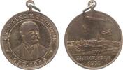 Luftfahrt tragbare Medaille Bronze vergoldet Zeppelin Graf von, Büste des Grafen halbrechts / Zeppelin, Fesselballon und Doppeldecker über Frankfurt mit Mai -