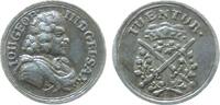 vor 1914 Miniaturmedaille Silber Johann Georg III. (1680-1691) - auf die Feldzüge gegen Frankreich, Geharnischtes Brustbild nach rechts / Gekreuzte Kursch -