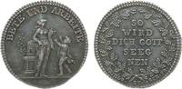 Reformation / Religion Medaille Silber Bete und Arbeite - So wird Dich Gott seegnen, Ceres mit Füllhorn an Bienenkorb - daneben ein Kind mit erhobenen Händen / -