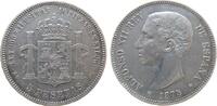 Spanien 5 Pesetas Ag Alfonso XII, DE-M -