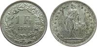 Schweiz 1 Franken Ag HMZ 1204, kleine Randkerbe -