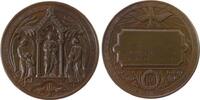 Frankreich Medaille Bronze Taufe und Konfirmation, Jesus zwischen zwei Engeln / leeres Gravurfeld unter Taube, v. A. Martin, ca. 51 MM, Randpunze: B -