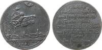 vor 1914 Medaille Zinn Friedrich II (1740-1786) - auf den Frieden von Teschen, Genius mit Palmzweig und Schriftrolle über Stadtansicht / Mehrzeile -