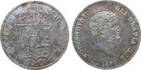 Neapel u. Sizilien 120 Grana Ag Ferdinando II, Piaster, Pag.223, kleiner Randstoß, etwas justiert, etwas fleckige Patina -