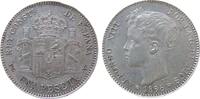 Spanien 1 Peseta Ag Alfonso XIII, PG-V, 18-96 -