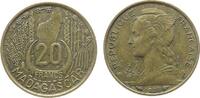 Madagaskar 20 Francs AlBr Landkarte, etwas fleckig -