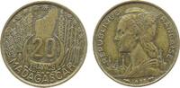 Madagaskar 20 Francs AlBr Landkarte, etwas fleckig -