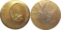 Medaille 1955 Luftfahrt Bronzeguß Oerlinghausen - Deutscher Segelflugwettbewerb, Schrift in Spirale / drei stiilisierte Schwäne, unsigniert (v. H...