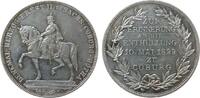 vor 1914 Medaille Silber Alfred (1893-1900) - auf die Enthüllung des Denkmals für Ernst II. in Coburg, Sachsen-Coburg-Gotha, Reiterdenkmal / Mehrz -