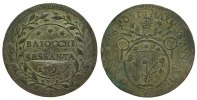Vatikan 60 Baiocchi 1796 Billon Pius VI (1775-1799), Anno XXII, CNI 333, leichte Kratzer ss-