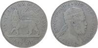 Äthiopien 1 Birr Ag Menelik II, EE1889, Randstoß -