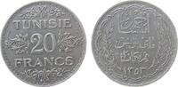 Tunesien Franz. 20 Francs Ag Ahmed, Bey (1929-1942), AH1353, Gad.105 -