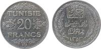 Tunesien Franz. 20 Francs Ag Ahmed, Bey (1929-1942), AH1353, Gad.105 -
