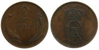 Dänemark 2 Öre Br Christian IX -