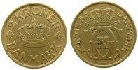 Dänemark 2 Kronen AlBr Christian X, Schrötlingsriß -