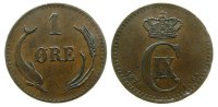 Dänemark 1 Öre Br Christian IX,kleine Randstöße -