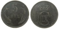 Dänemark 5 Öre Br Christian IX, kl. Randstöße -