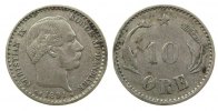 Dänemark 10 Öre 1891 Ag Christian IX ss