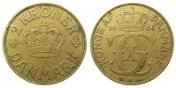 Dänemark 2 Kronen 1936 AlBr Christian X ss