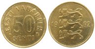 Estland 50 Senti 1992 AlNBr . unc