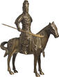 19th Century Chinese Late Qing Bronze Mounted Figure of Guan Yu