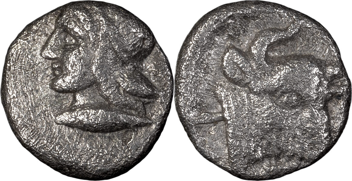 Ancient Greek c. 410-400 BC Mysia, Cyzicus. AR 1/2 Obol | MA-Shops
