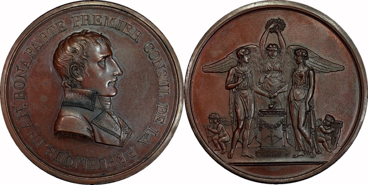 France, Napoleon Bonarparte, 1908, Medal, EF/AU EF / AU ...